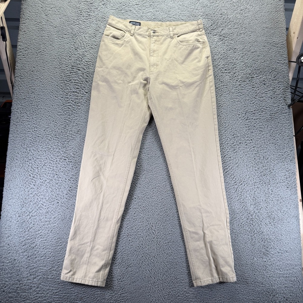 Lands' End Pant Men's 35x35 Beige Cotton Chino Straight Business Preppy Career‎